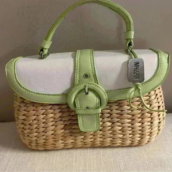 Maggie B handbag Y2K Green Wicker handbag - Picture 2 of 7